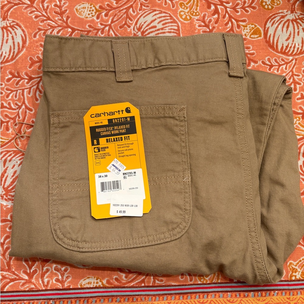 Carhartt Men's Relaxed Fit Tan Work Pants